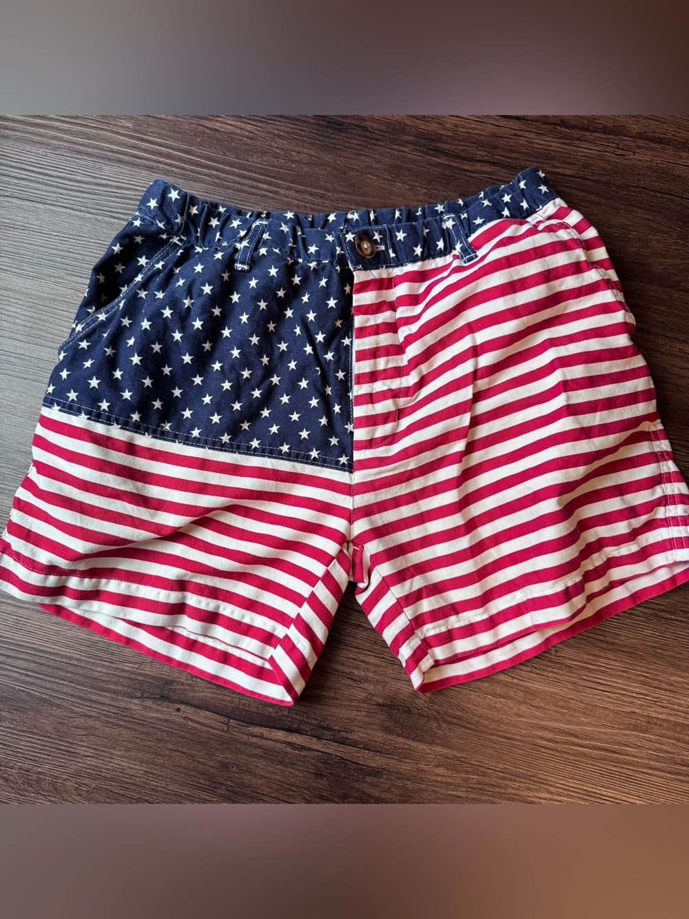Chubbies Mericas American Flag Shorts Mens Med Stars Stripes Red White Blue USA